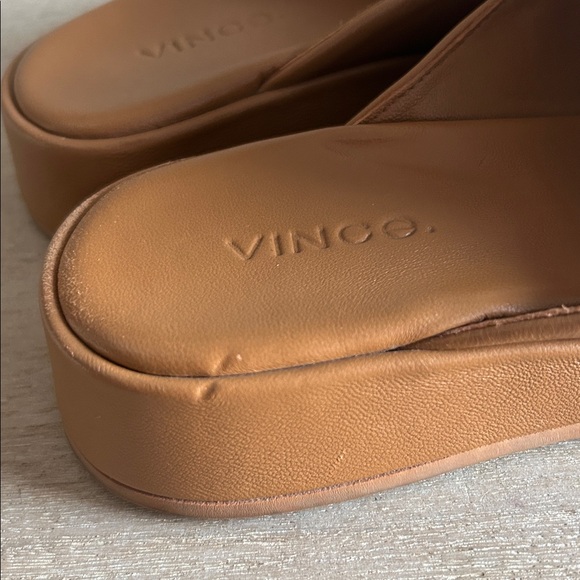 Vince Tan Leather Slide Loafers, Square Toe, minimalist, chic Women’s Size 5 - Picture 10 of 11